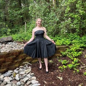 1950s New Look RAPPI COUTURE Backless Cocktail Dress LBD Cocktail Fit and Flare